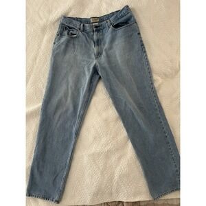 LL Bean Jeans Mens 38x34 Blue  Denim Relaxed Fit  Casual Pants